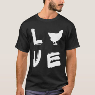 Love Chicken Silhouette Chicken Owner T-Shirt