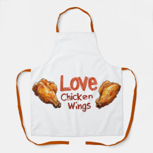 Love Chicken Wings  Perfect for Food & BBQ Lovers Apron