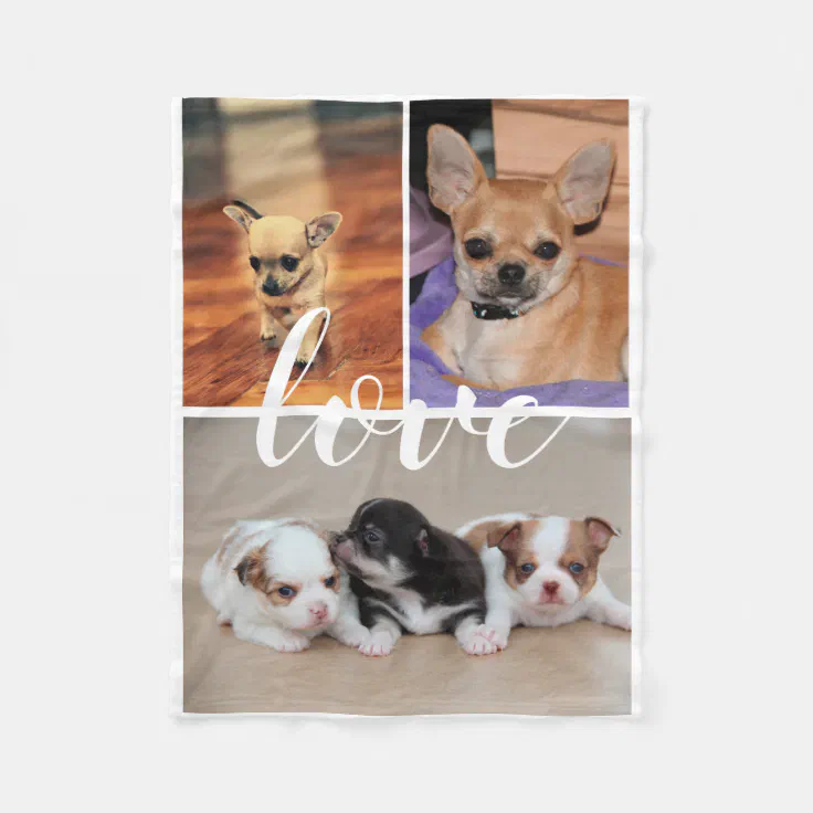 Love Chihuahua Photo Fleece Blanket Zazzle