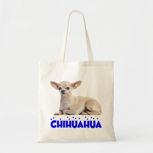 Love Chihuahua Puppy Dog Blue Heart Tote Bag