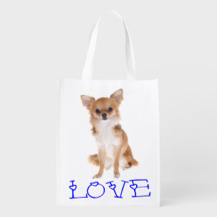 Love Chihuahua Puppy Dog Grocery Reusable Grocery Bag