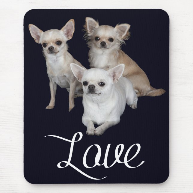 Love Chihuahua Puppy Dog Mousepad (Front)