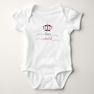 Love child | Union Jack Crown Cute Baby Bodysuit