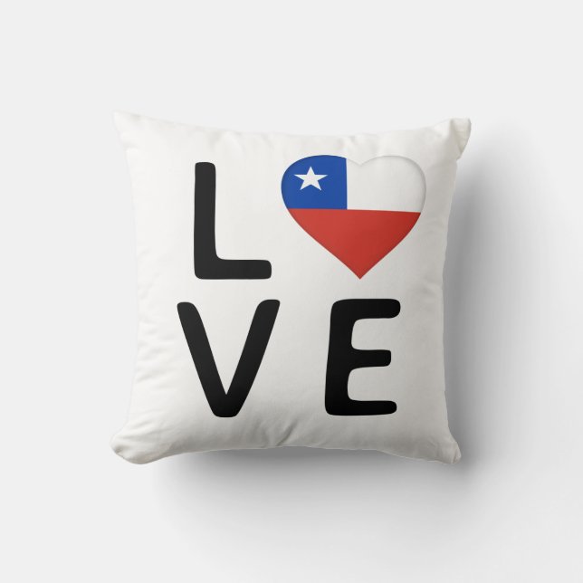 Love - Chile Flag Throw Pillow (Front)