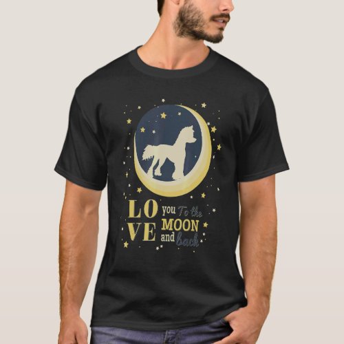 Love Chinese Crested Dog To The Moon T_Shirt