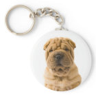 Love Chinese Shar Pei Puppy Dog Keychain