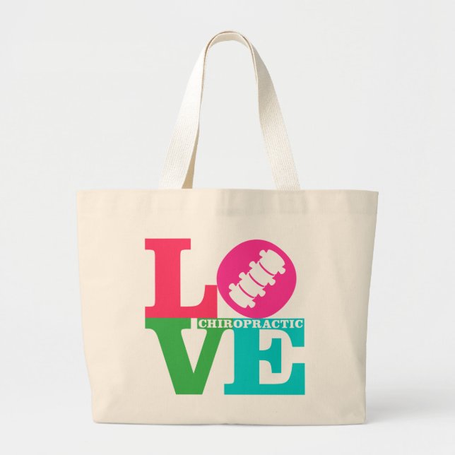 LOVE Chiropractic {Colors} Tote Bag (Front)