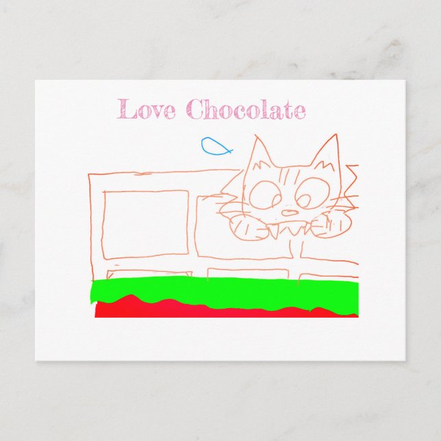 love chocolate cat card (Front)