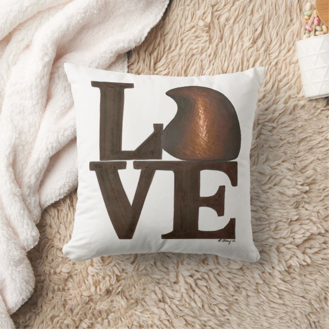 LOVE Chocolate Drop Chocoholic Valentine's Day Throw Pillow (Blanket)