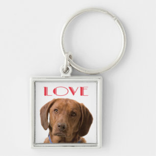 Love Chocolate Labrador Retriever Dog Keychain