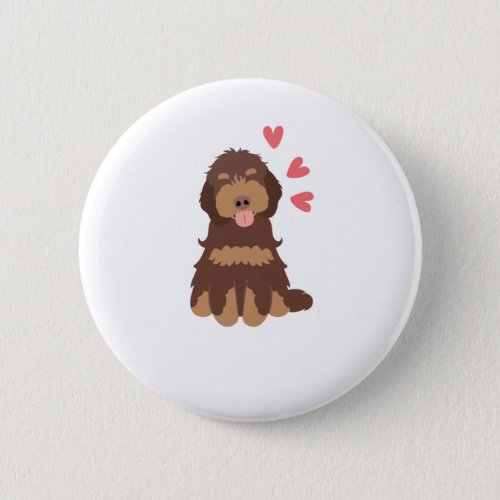 Love Chocolate Phantom Cockapoo Cavapoo Dog Button