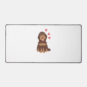 Love Chocolate Phantom Cockapoo Cavapoo Dog Desk Mat