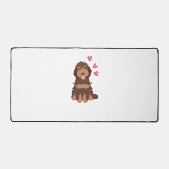 Love Chocolate Phantom Cockapoo Cavapoo Dog Desk Mat (Front)