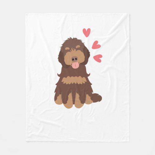 Love Chocolate Phantom Cockapoo Cavapoo Dog Fleece Blanket