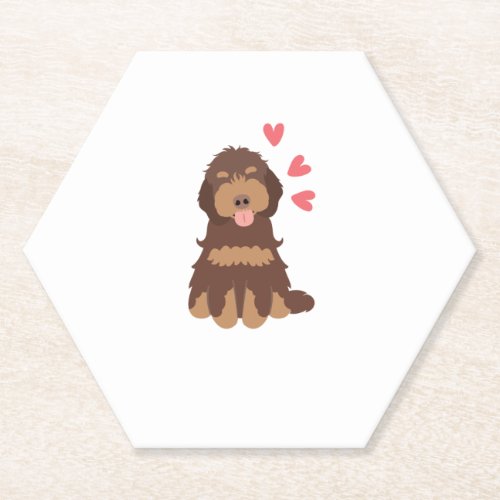 Love Chocolate Phantom Cockapoo Cavapoo Dog Paper Coaster