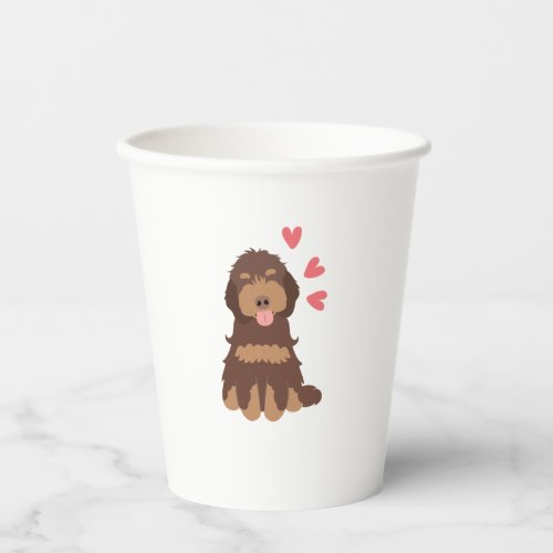 Love Chocolate Phantom Cockapoo Cavapoo Dog Paper Cups