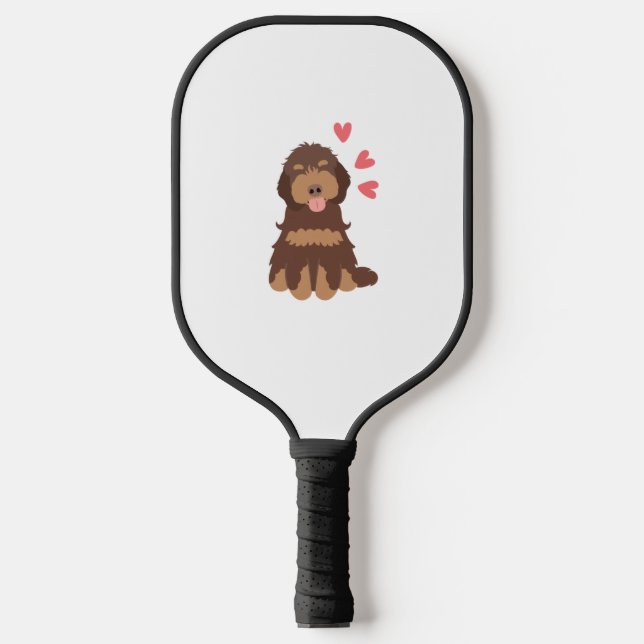 Love Chocolate Phantom Cockapoo Cavapoo Dog Pickleball Paddle (Front)
