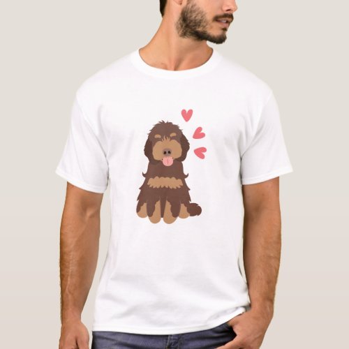 Love Chocolate Phantom Cockapoo Cavapoo Dog T_Shirt