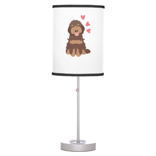 Love Chocolate Phantom Cockapoo Cavapoo Dog Table Lamp