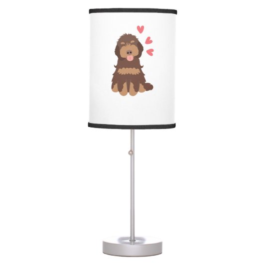 Love Chocolate Phantom Cockapoo Cavapoo Dog Table Lamp (Front)