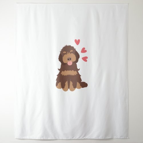 Love Chocolate Phantom Cockapoo Cavapoo Dog Tapestry