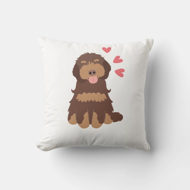 Love Chocolate Phantom Cockapoo Cavapoo Dog Throw Pillow (Front)