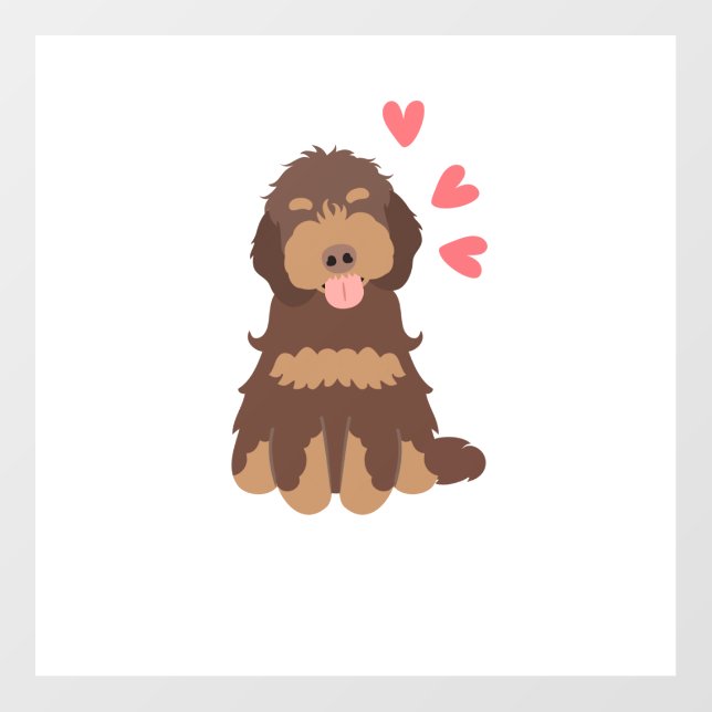 Love Chocolate Phantom Cockapoo Cavapoo Dog Wall Decal (Front)