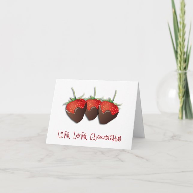 Love Chocolate Strawberry Card (Front)