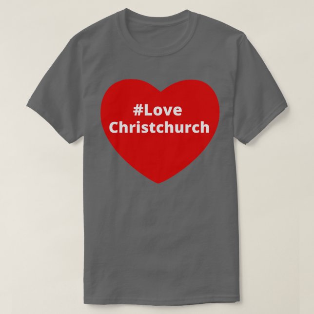 Love Christchurch Hashtag Heart T-Shirt (Design Front)