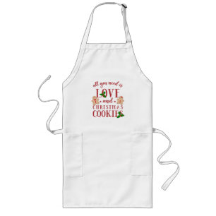 Love & Christmas Cookies Is All You Need Long Apron