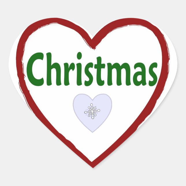 Love Christmas Heart Stickers (Front)