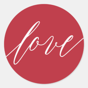 LOVE Christmas Holiday Round Sticker