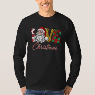 Love Christmas Merry Christmas  Santa Claus Deer W T-Shirt