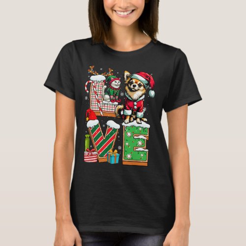 Love Christmas Santa Chihuahua Reindeer Elf Cat Ow T_Shirt