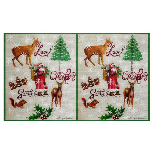 Love Christmas Santa Collage Fabric