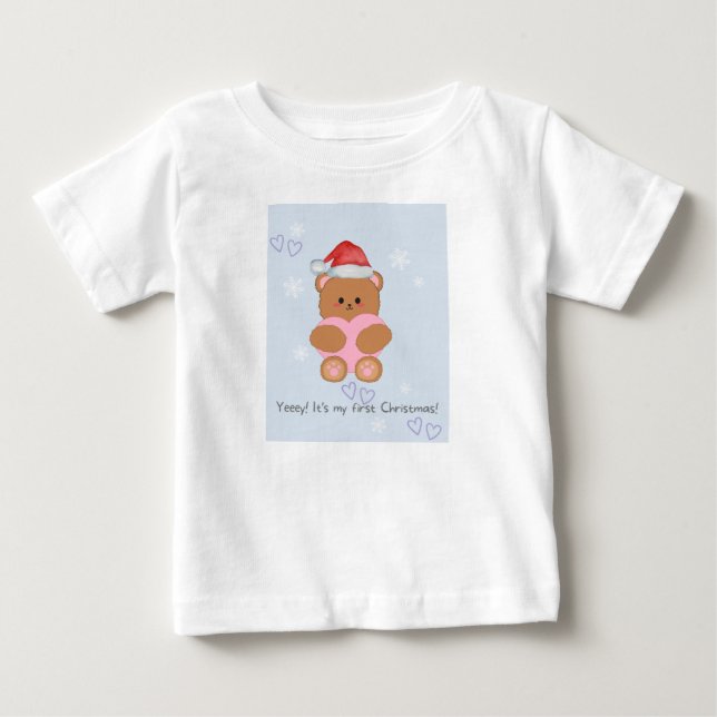 Love Christmas teddy bear Baby T-Shirt (Front)