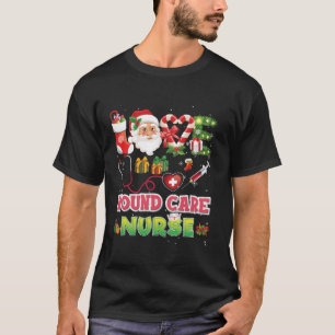 Love Christmas Wound Care Nurse Santa Candy Cane X T-Shirt