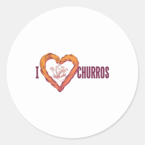 Love churros classic round sticker