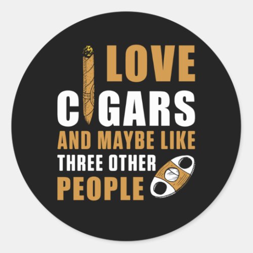 Love Cigars Humidor Cutter Tobacco Cigar Smoker Gi Classic Round Sticker