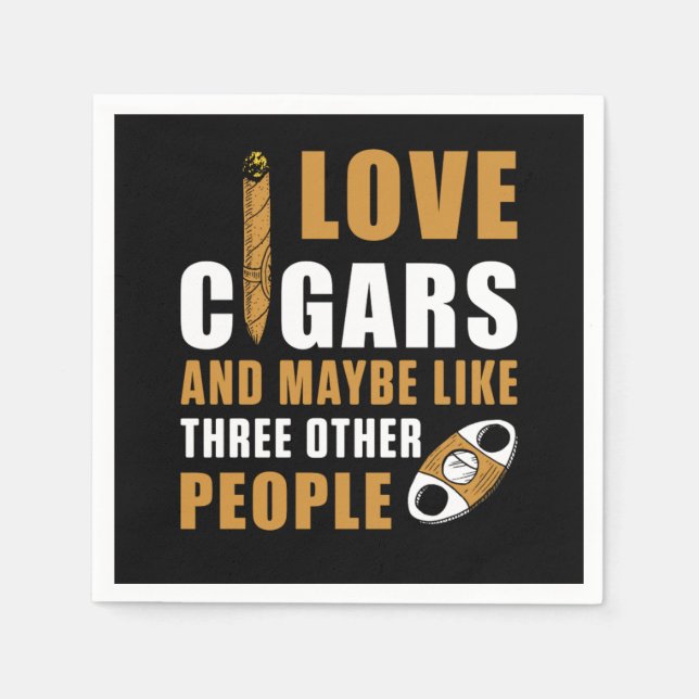Love Cigars Humidor Cutter Tobacco Cigar Smoker Gi Napkins (Front)