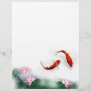 Love Circles Lotus Koi Orient Hormony Art Flyer