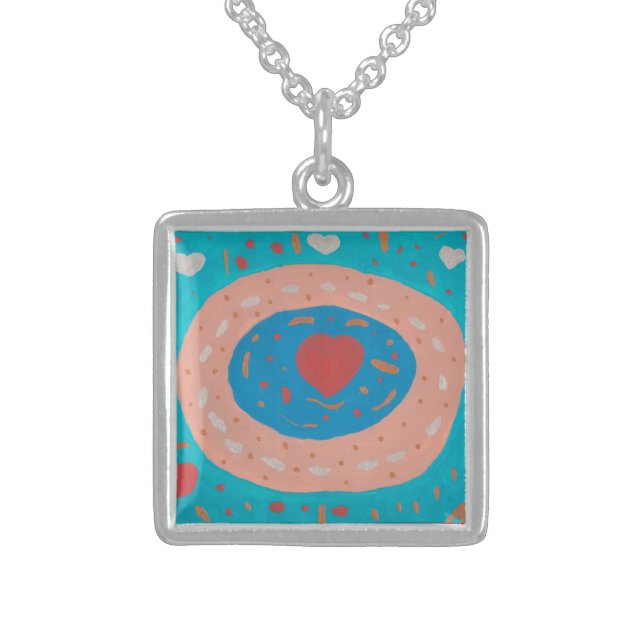 Love Circles  Sterling Silver Necklace (Front)