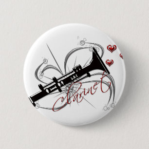 Love Clarinet Pinback Button