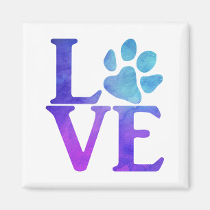 Love Classic Blue and Purple Magnet