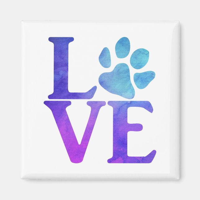 Love Classic Blue and Purple Magnet (Front)
