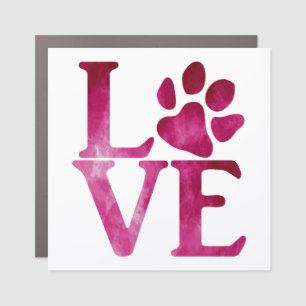 Love Classic Bright Pink Car Magnet