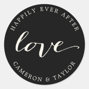 Love Classic Calligraphy Script Wedding Stickers