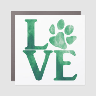 Love Classic Green Car Magnet