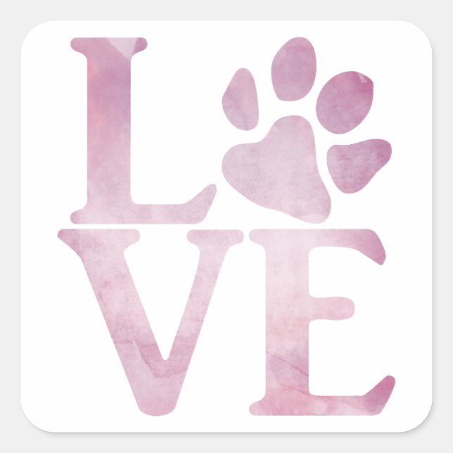 Love Classic Pink Square Sticker (Front)