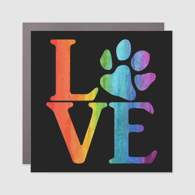 Love Classic Rainbow Car Magnet (Front)
